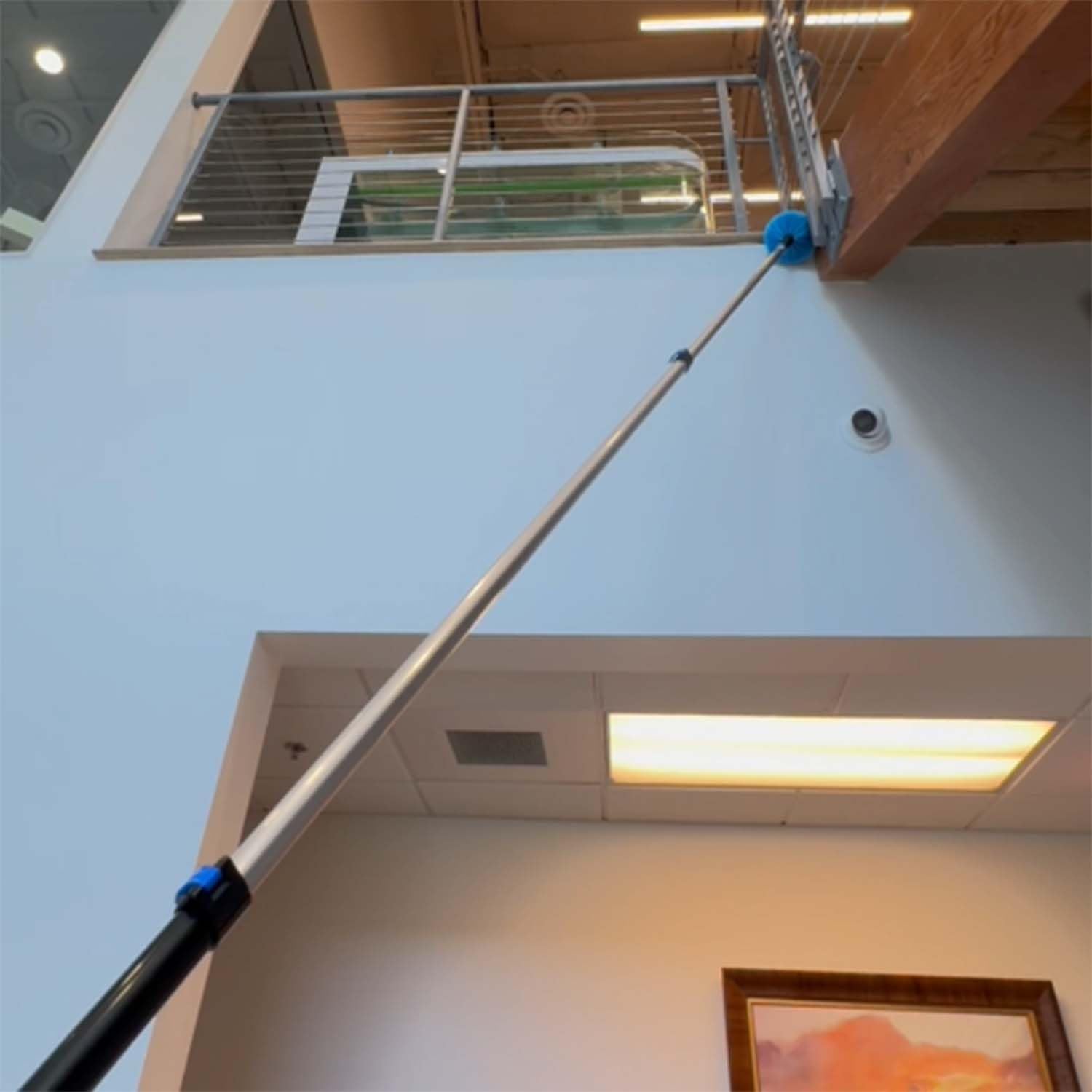 CXU 20 Foot Fan Cleaner High Ceiling 2 Cobweb Dusters with Heavy Duty Extension Pole, Window Squeegee Kit, Household Cleaning Gloves(12ft)