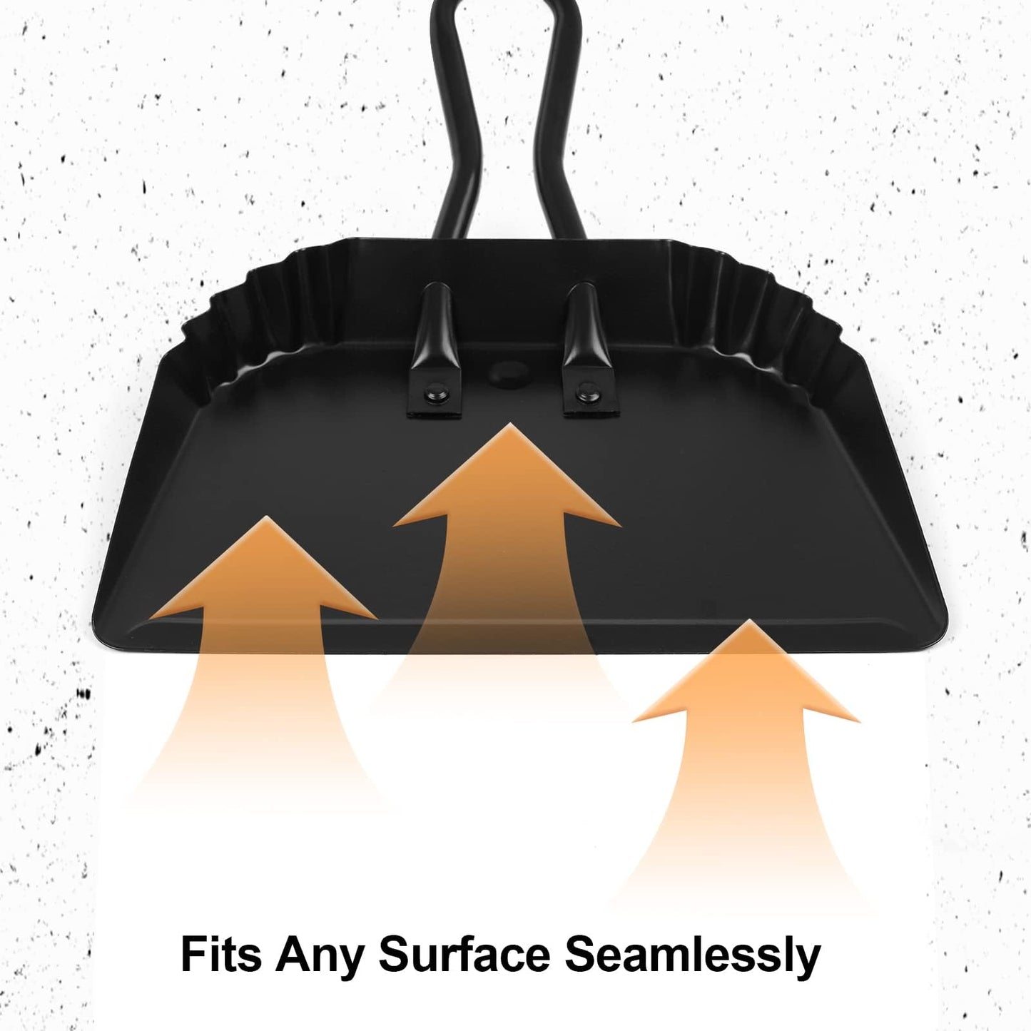 Dust Pan and Brush Set-Handheld Angled DustPan and Hand Broom Set, Large dust pan with handle,Heavy Duty Metal Dustpan and Brush Set Home For Small
