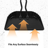 Dust Pan and Brush Set-Handheld Angled DustPan and Hand Broom Set, Large dust pan with handle,Heavy Duty Metal Dustpan and Brush Set Home For Small