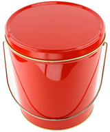 Signature Popcorn - 1-Gallon Solid Red Reusable Metal Tin, Perfect Duo (Caramel & Cheese Mix), Holiday Gift