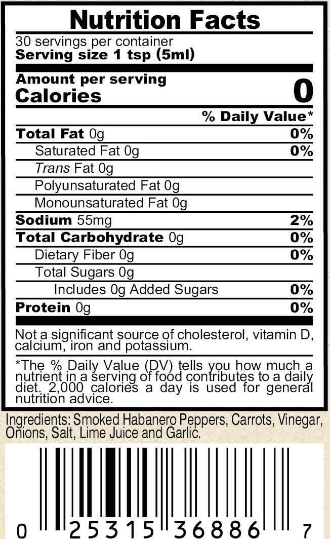 Marie Sharp’s Smoked Habanero Pepper Sauce, 5 oz - Belizean Hot Sauce with Bold Smoke & Heat - All-Natural, Gluten-Free
