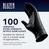 BLUZEN Black Extra Strength Disposable Nitrile Gloves XLarge, Rubber and Latex Free Gloves, For Surgical, Medical, Food Service, Kitchen, Mechanic