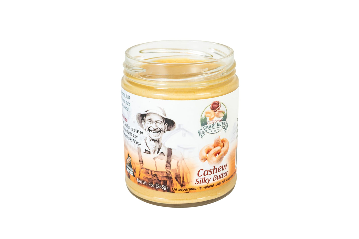 Smart Nuts Cashew Nut Butter - Roasted Cashews with Honey & Tahini, Creamy Artisan Spread, 9 oz