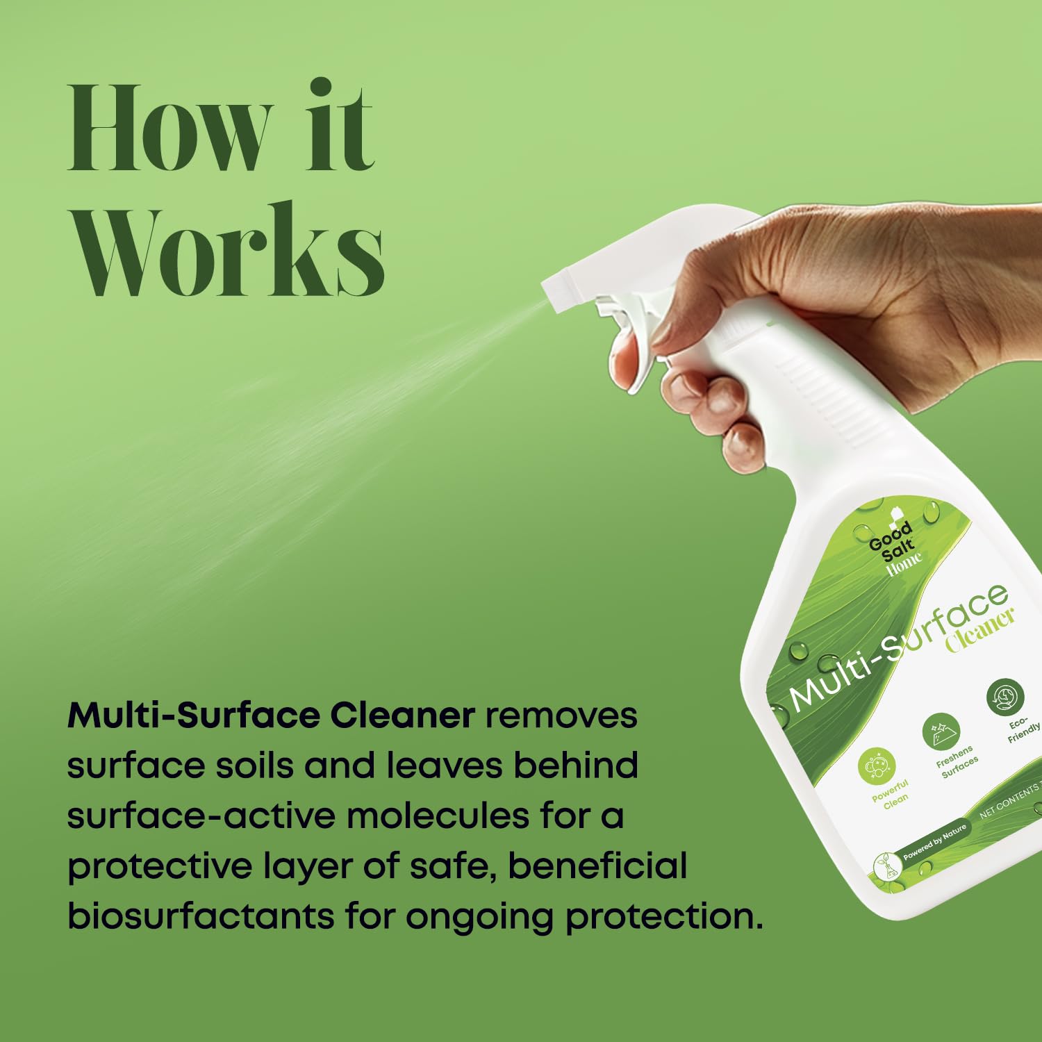 Good Salt Home Multi-Surface Cleaner Spray, Probiotic All Purpose Cleaner, Made in the USA, 32 Ounce Bottle