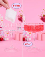 xo, Fetti x Art of Sucre Cotton Candy Glitter Drink Bombs - 4 pc Cherry Flavor, Red + Pink Edible Glitter | Bachelorette Decorations, Birthday Party