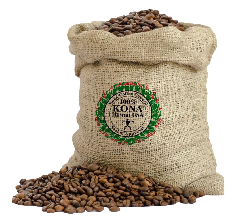 100% Hawaiian Kona Coffee - Whole Bean - Dark/Medium Roast - 1lb (16oz) - Farm Fresh - Grown and Packaged on the Big Island of Hawaii - Keokea Coffee