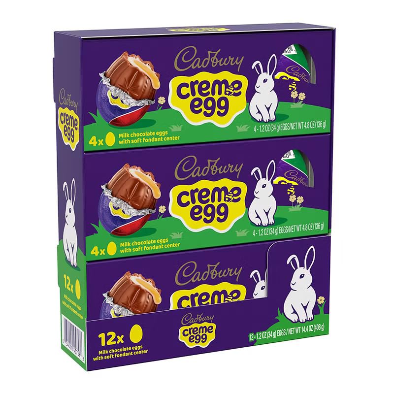 Cadbury Creme Egg, Milk Chocolate and Fondant, Easter Candy Eggs, 12 ct.