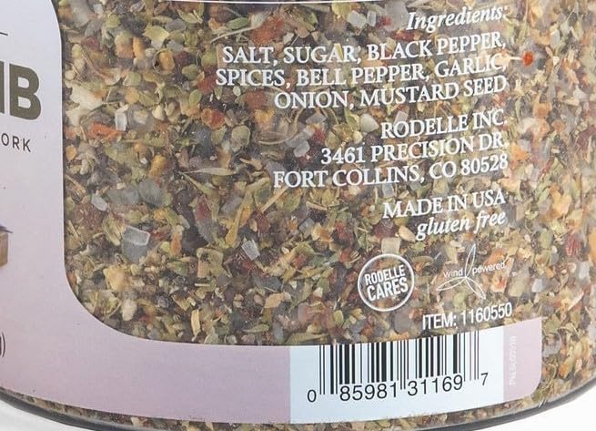 Rodelle Gourmet Prime Rib Seasoning, Dry Rub, Gluten Free, Kosher, 15 Oz.