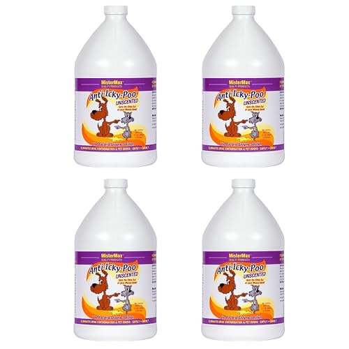 Mister Max Anti Icky Poo Unscented Enzyme Cleaner - Pet Urine, Dog & Cat Urine Odor Remover, 4-Gallons