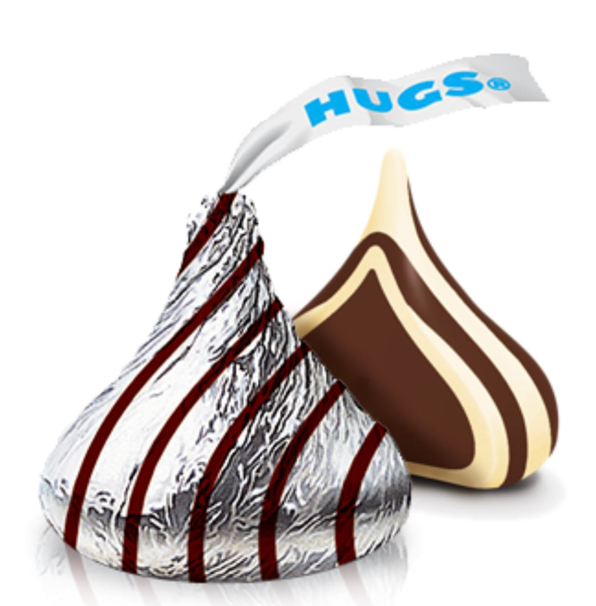Hugs Milk Chocolate Candy Hugged by White Creme approx 100 Pieces 16 OZ