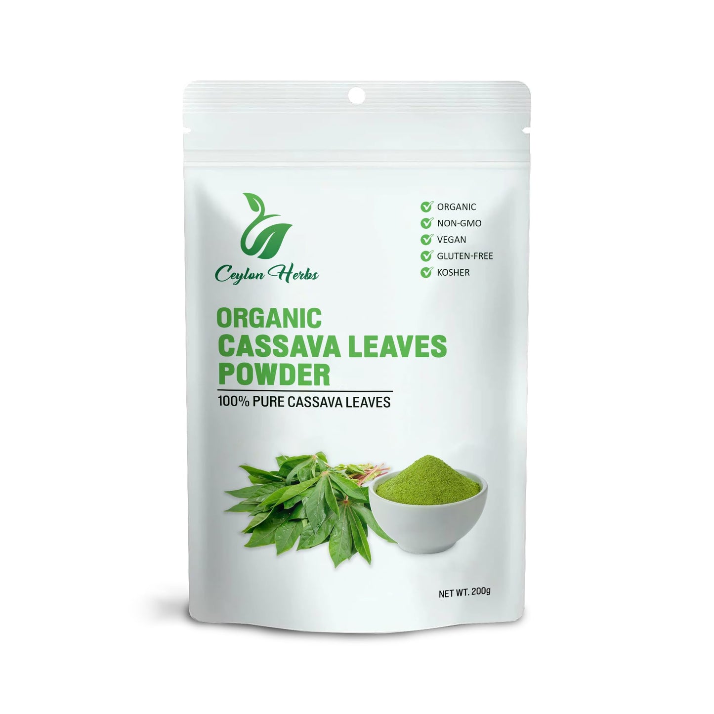 Cassava Leaves Powder - 100% Pure, Organic Dried Leaf Powder for Cooking and Beverages