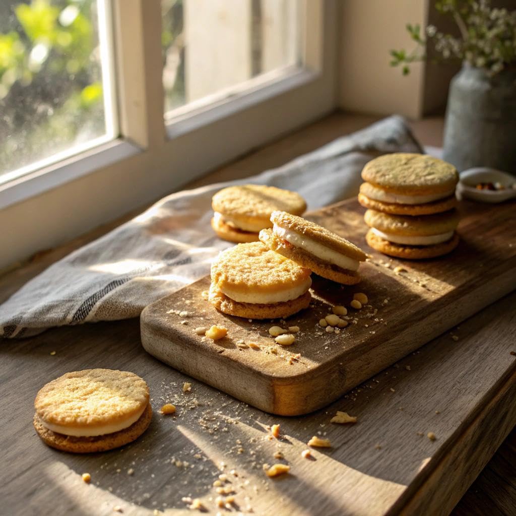 Rip Van LEOs - Golden Vanilla Sandwich Cookies - Low Sugar Snack Cookies - Low Carb Snack - Diabetic Snacks - 40 Low Sugar Cookies (10 Packs