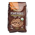 Mantova Italian Organic Whole Wheat Penne Rigate Pasta 100% Durum Semolina Organic Penne - 16 Oz (Pack Of 6) - Product Of Italy
