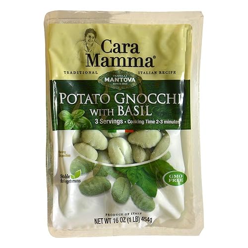 Mantova Cara Mamma All-Natural Potato Gnocchi with Basil - 6 ct. 1 lb. Packages - Non-GMO