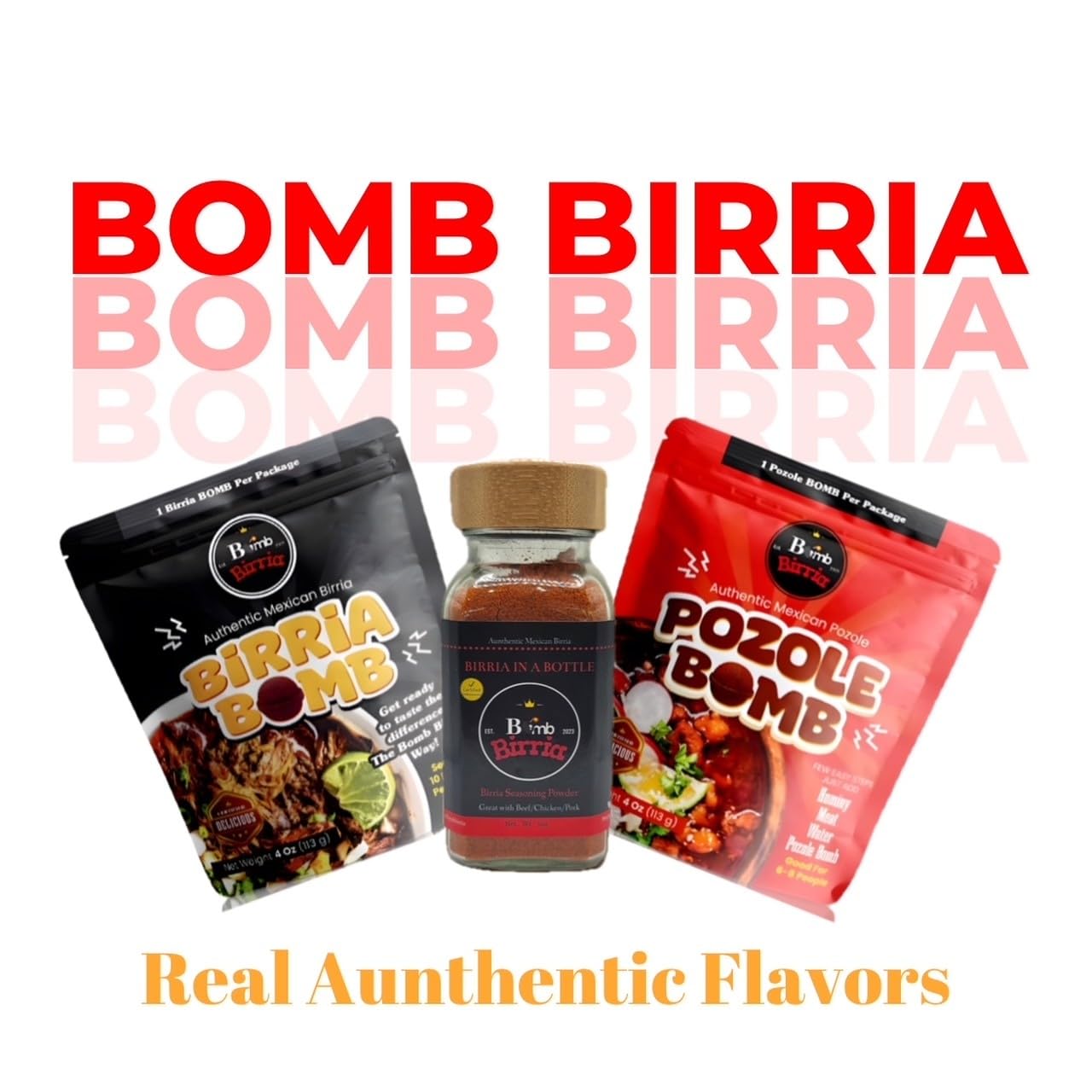 Authentic Birria Bombs - LARGE 2 pack by Bomb Birria - The Best Authentic Mexican Spice Mix for Birria Plates, Tacos, Quesabirrias, Tortas, Nachos