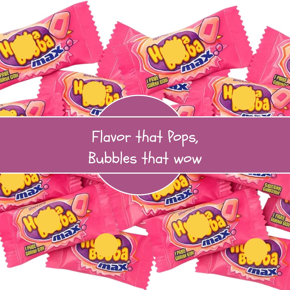 Candykrave Habba Babba Bubble Gum Max - 1lb Bulk Valentines Original Flavor Sweet & Chewy Candy - Individually Wrapped Fruity Bubble Gum