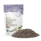 Halo Naturals Organic Chaste Tree Berries Whole Cut & Sifted, 1 Pound (Vitex agnus castus) USDA Certified | Resealable Pouch| Packaged in The USA