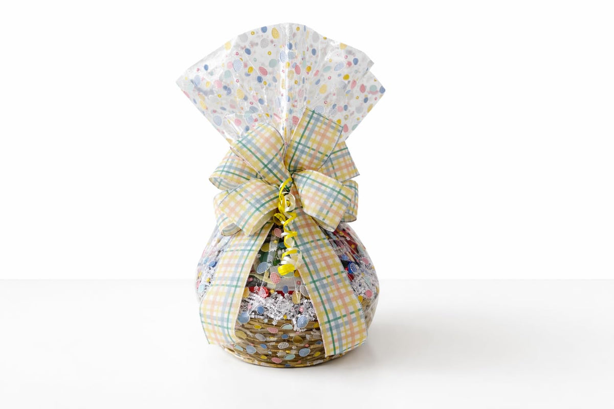 Easter Basket with Chocolate, Candy & Snacks - 8 Inch Easter Wrapped Gift Basket - Spring Holiday Treats for Family, Friends & Coworkers (Premium)