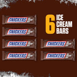 SNICKERS Ice Cream, Chocolate Caramel Peanut Butter Ice Cream Bars Individually Wrapped Dessert, 6 Pack, 2 Oz Bars