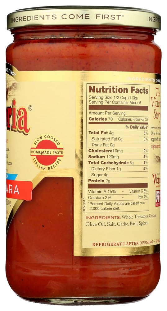 Victoria Low Sodium Marinara Sauce, 25-Ounce (Pack of 6)