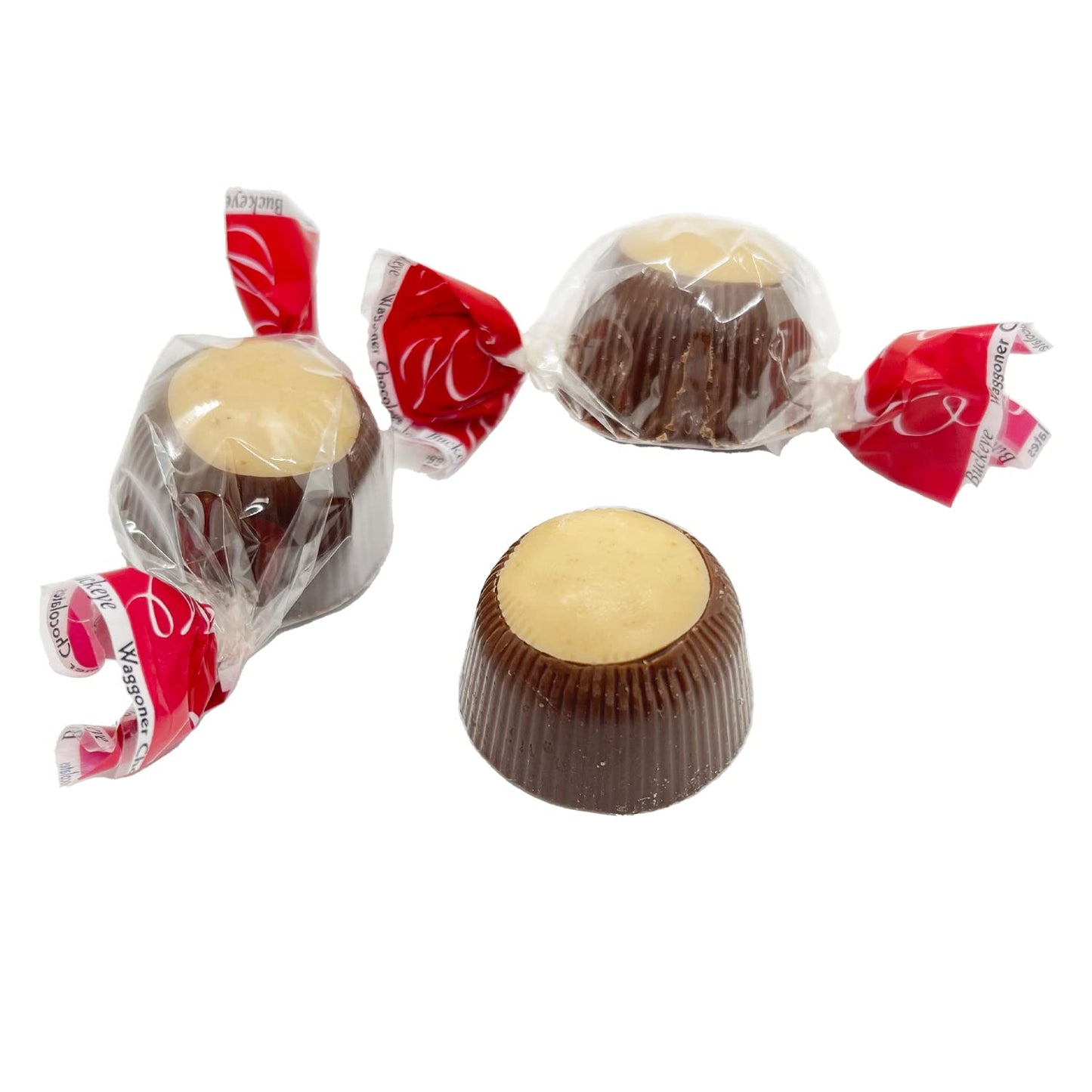 Ohio Made Waggoner Chocolate Buckeyes Milk Chocolate & Peanut Butter Candy Bulk (Milk Chocolate, 2 lb. Bulk Bag)