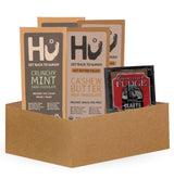 2x Hu Chocolate Crunchy Mint 2.1 oz and 2x Cashew Butter Milk Bar 2.1oz Bundle with Claeys Old Fashioned Chocolate Fudge 1.75 oz - Organic Vegan