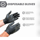 Shamrock Nitrile Black Disposable Gloves - 6 mil, Latex-Free, Powder-Free, Rubber Glove, Non-Medical Use, Powder-Free, Medium, 83012