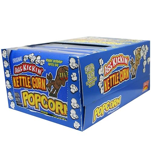 ASS KICKIN’ Kettle Corn Microwave Popcorn - 12 Pack - Ultimate Sweet Gourmet Gift - Try if you dare!