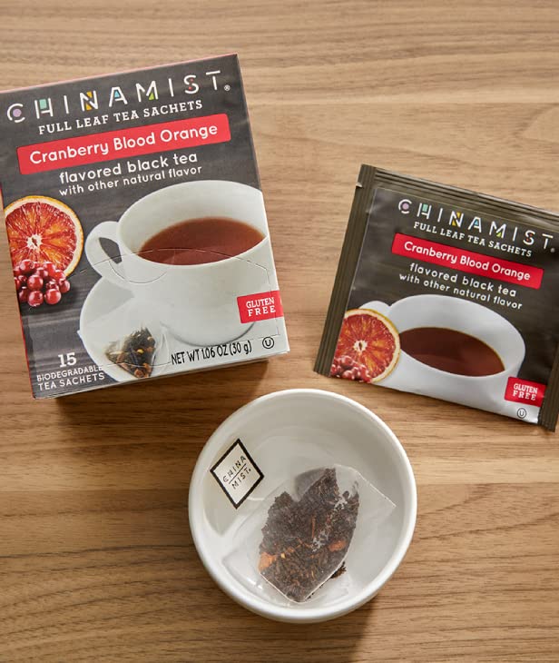 China Mist Full Leaf Tea Satchets, Cranberry Blood Orange, Flavored Black Tea with Other Natural Flavor (1 box)