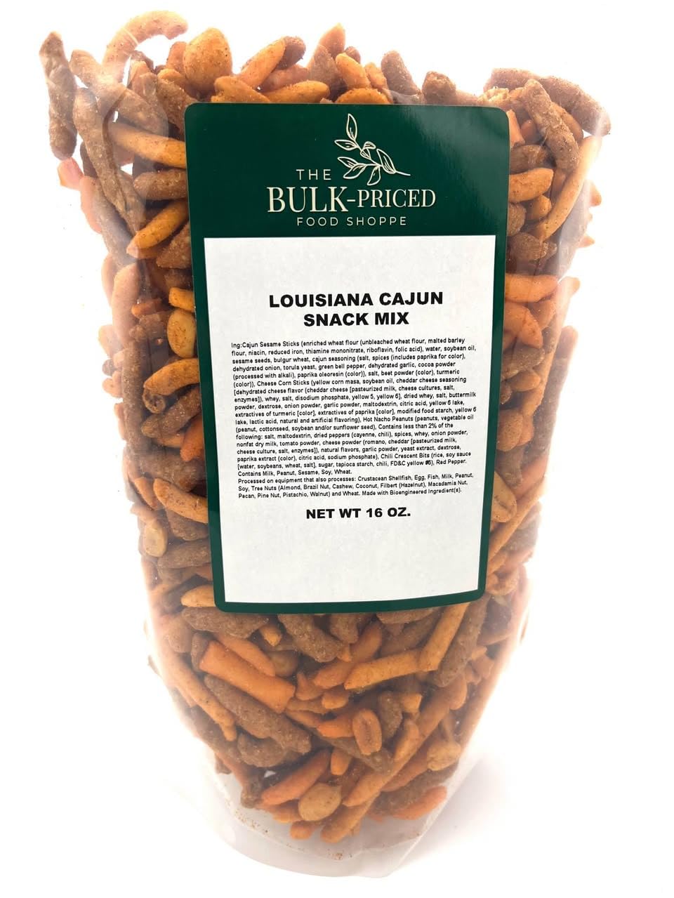 Louisiana Cajun Snack Mix, Bulk Size, (1 lb. Resealable Zip Lock Stand Up Bag)