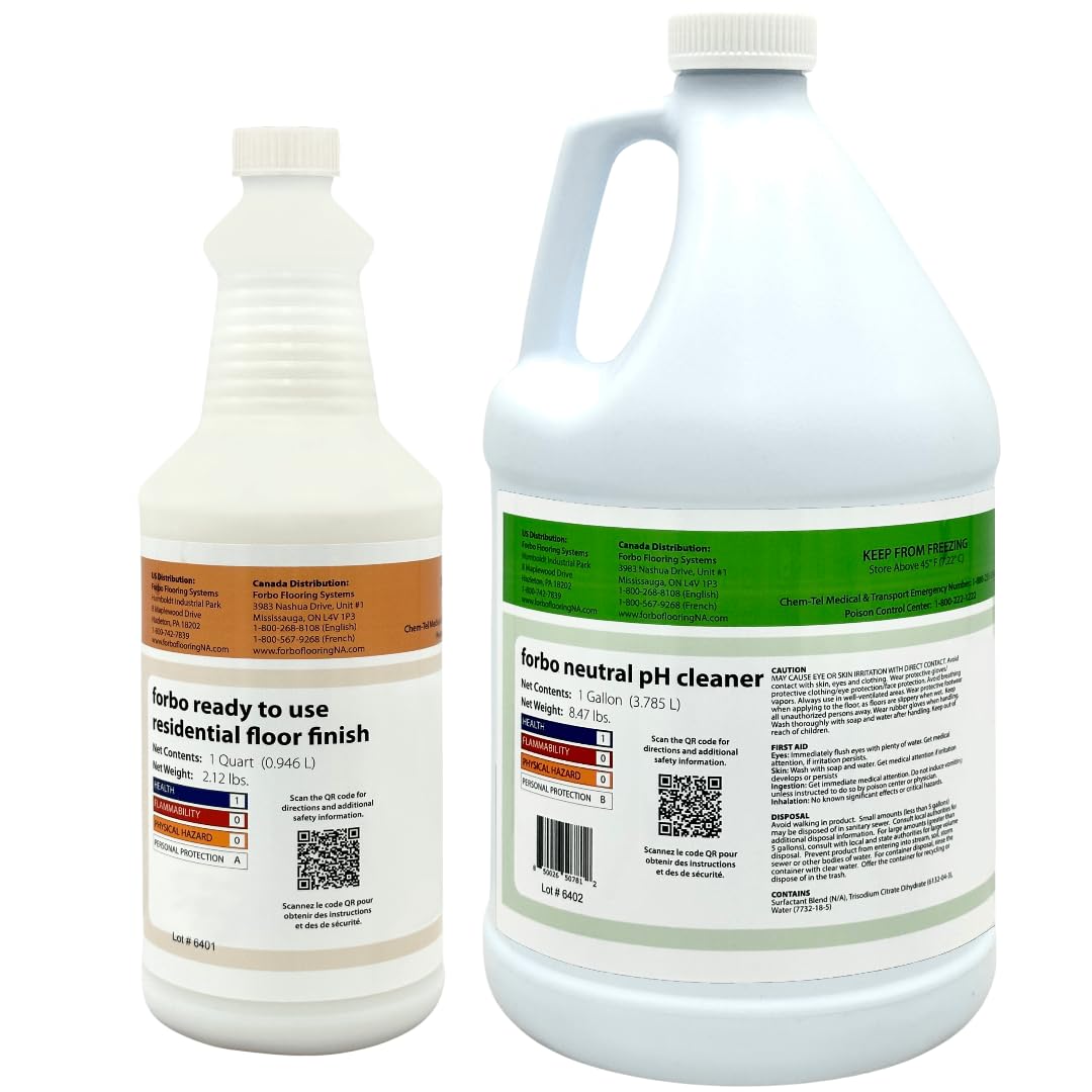 Forbo Marmoleum Linoleum Floor Cleaner (Gallon) and Marmoleum Residential Floor Finish (Quart) Kit