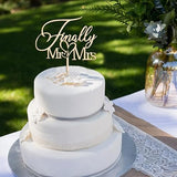 Finally Mr & Mrs Cake Topper,Wedding Anniversary Bridal Shower Party Decorations,Romantic Wedding Party Decorative Cake Toppers (Wooden)