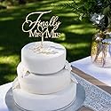 Finally Mr & Mrs Cake Topper,Wedding Anniversary Bridal Shower Party Decorations,Romantic Wedding Party Decorative Cake Toppers (Wooden)