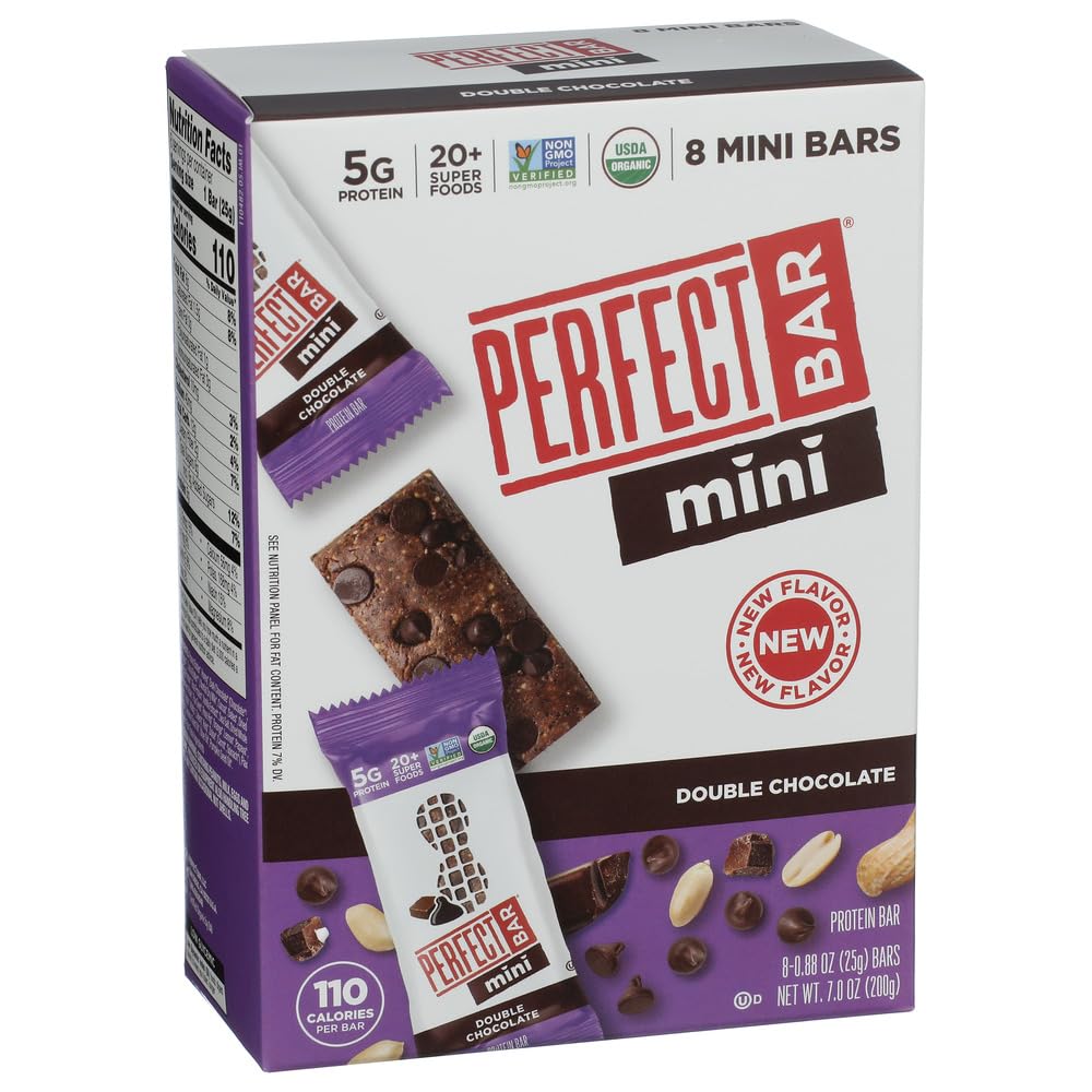 Perfect Bar Organic Mini Double Chocolate Bar 8 Count, 0.88 OZ