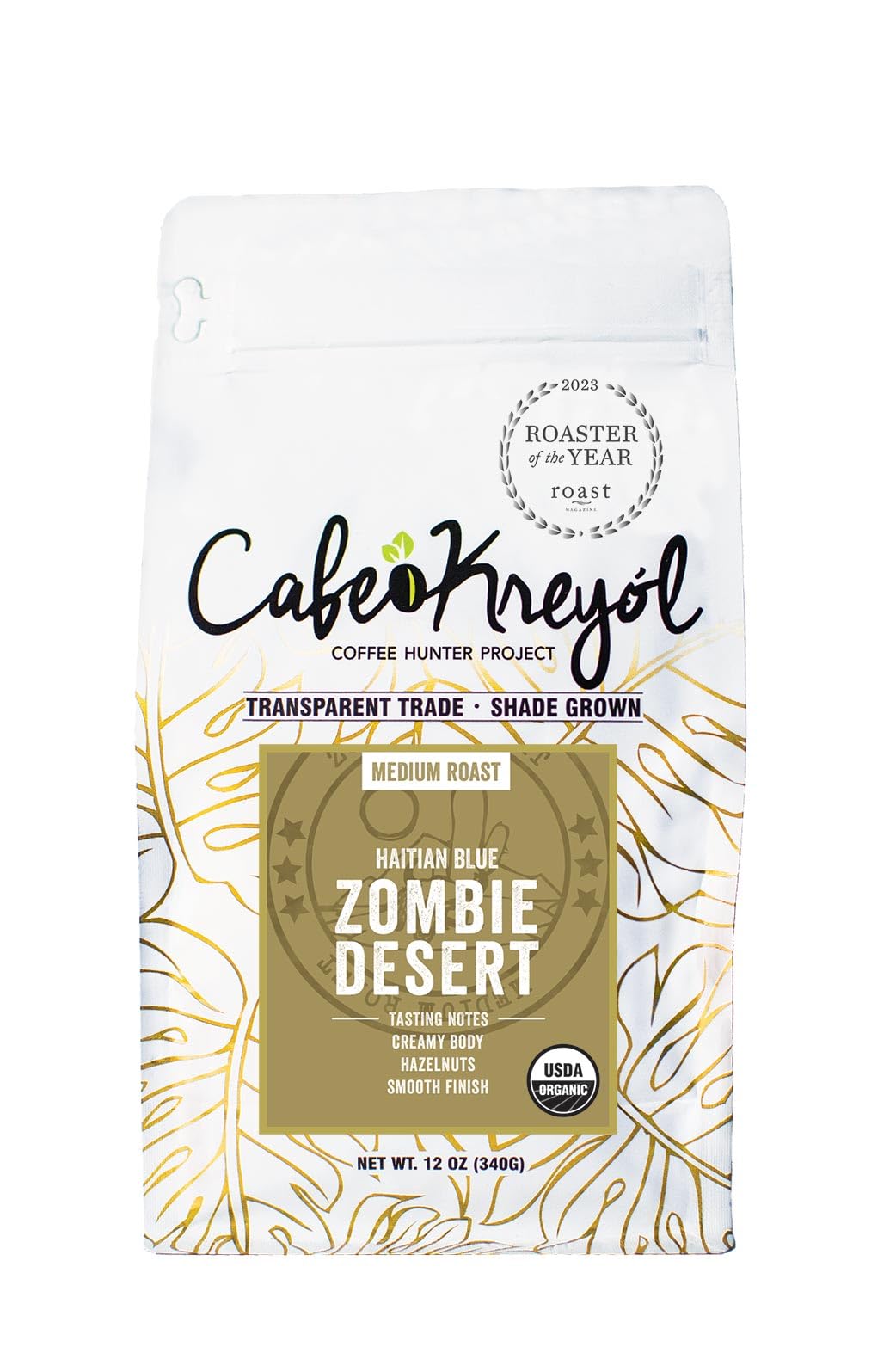 Cafe Kreyol Organic Zombie Desert | 12 oz - Haitian Blue Medium Roast Whole Bean Coffee - USDA Certified Organic