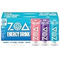 ZOA Zero Sugar Energy Drink Variety Pack, Sugar Free with Electrolytes, Healthy Vitamin C, Amino Acids, Essential B-Vitamins, and Caffeine from Green