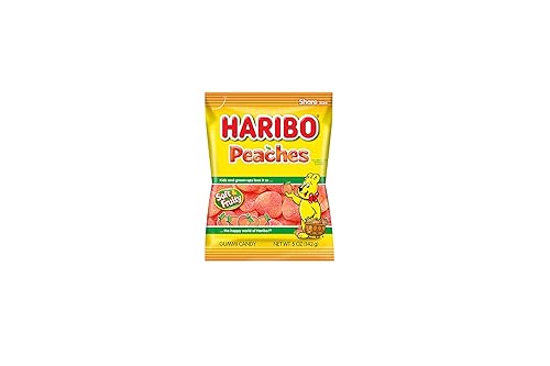 Haribo Gummi Candy Peaches, 5-ounces (Pack of12)