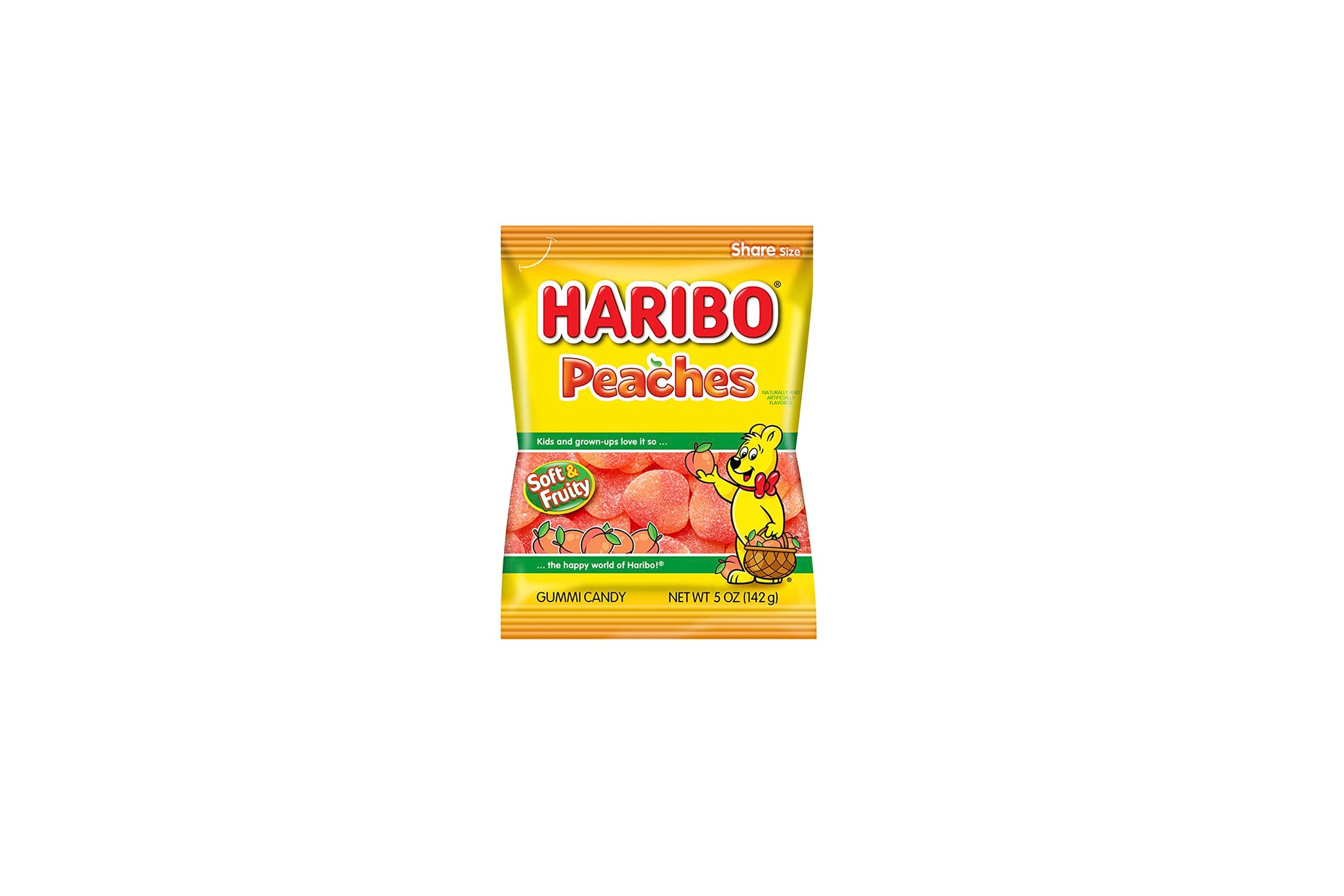 Haribo Gummi Candy Peaches, 5-ounces (Pack of12)