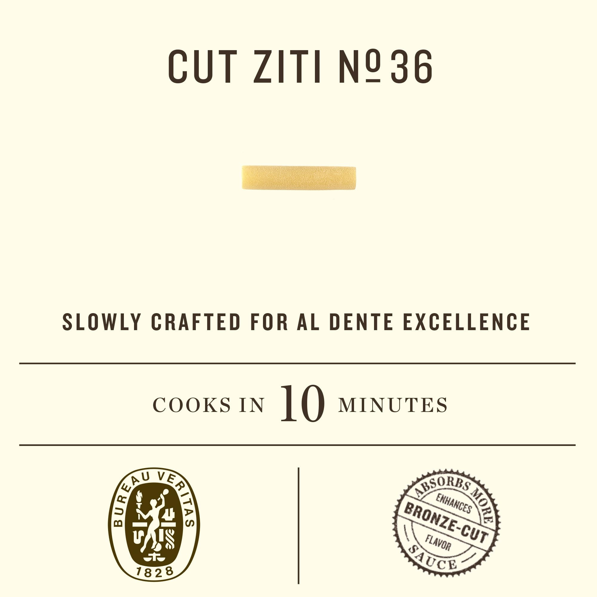 Rummo Cut Ziti Pasta N.36 - Ziti Pasta Noodles, Durum Wheat Pasta, Baked Ziti, Tube Pasta, Dry Italian Pasta - 16 Ounce (Pack of 1)