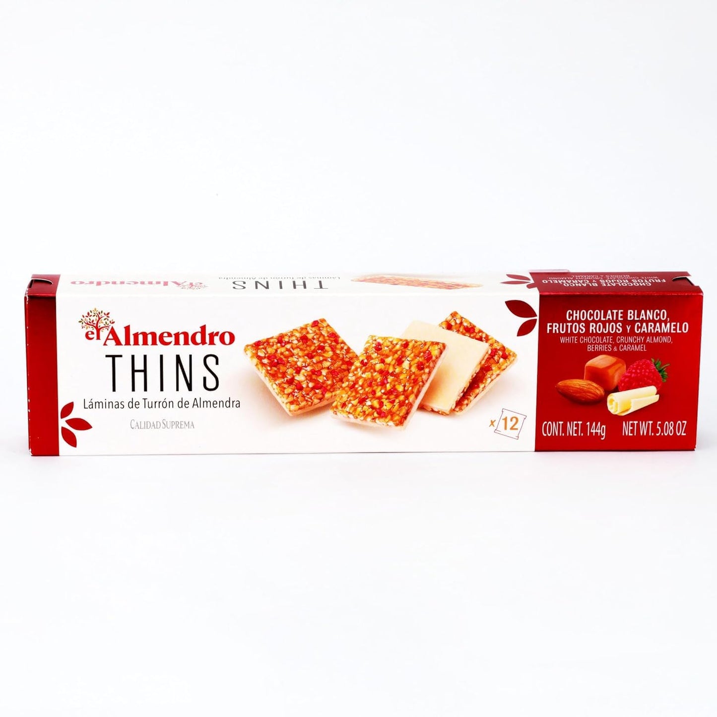 El Almendro Nougat Sheets Almond Turrón Thins, Thin Crunchy Almond Candy, 48 Individually Wrapped Pieces, 4 Assorted Flavors (Coconut & Milk