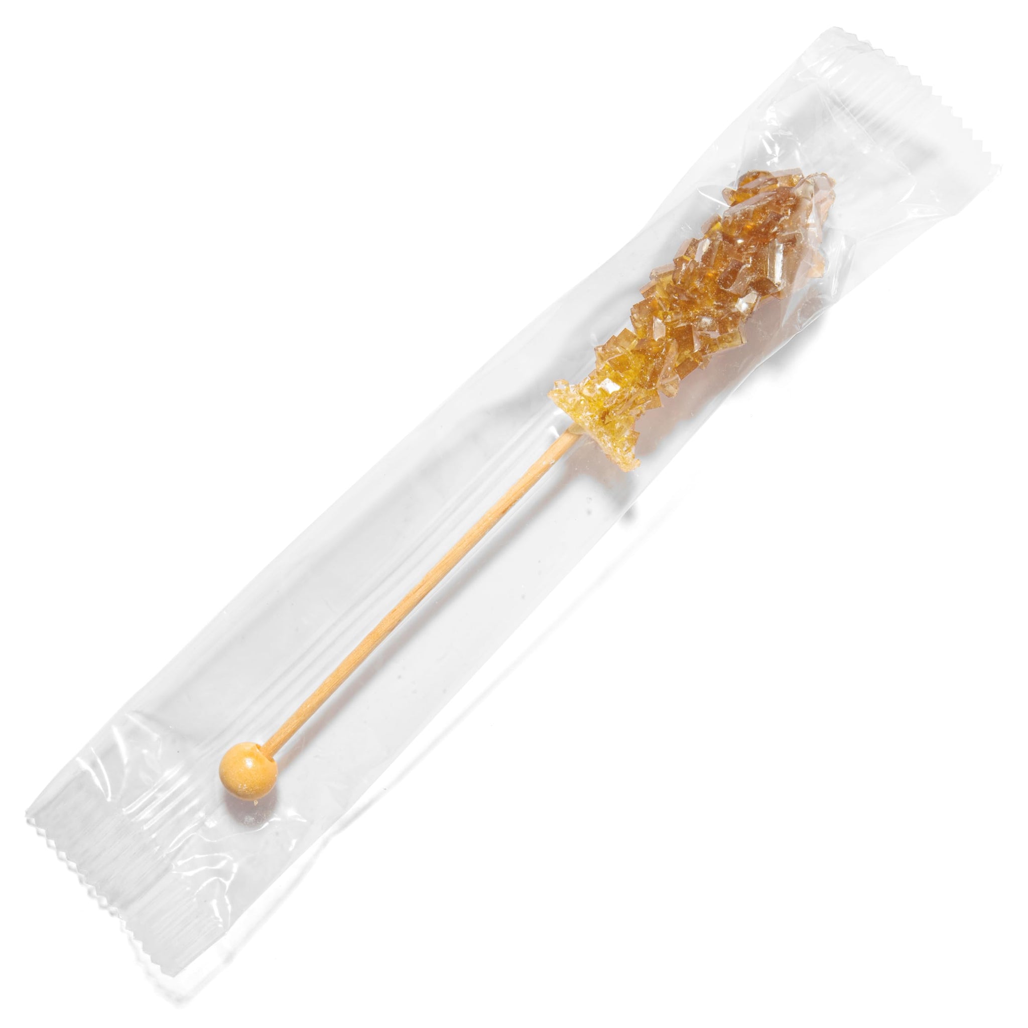 Candy Envy - Amber Café Sugar Sticks Mini Rock Candy - 18 Individually Wrapped Amber Treats - Original Sugar Flavored Coffee Stirrers