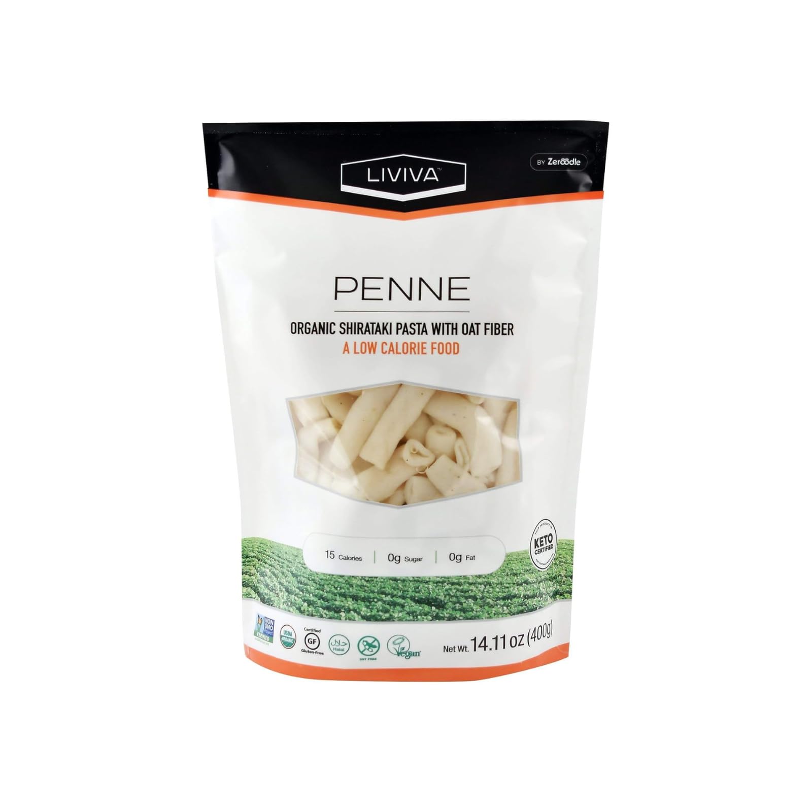 Liviva Organic Penne Shirataki Pasta With Oat Fiber 14.11 Ounce (Pack of 1)