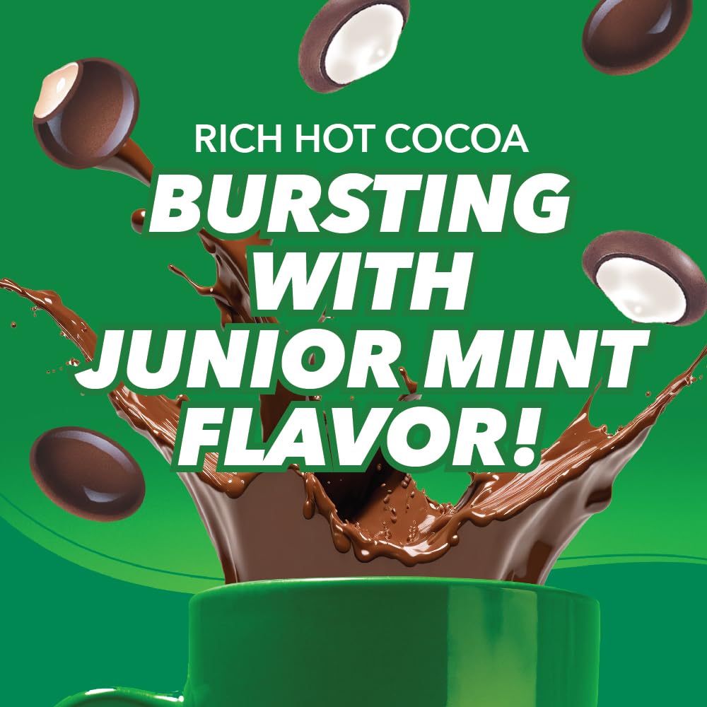 Junior Mints Hot Chocolate Pods, Mint Chocolate Flavor, Compatible with Keurig K-Cup Brewers, 40 Count - Chocolatey Peppermint Cocoa