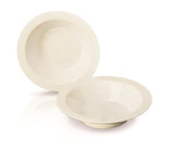 " OCCASIONS " 60 Piece Plates Pack, Heavyweight Disposable Wedding Party Plastic Bowls (14oz Soup Bowl, Plain Ivory)