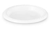[100 Count] Plasti Plus Disposable Plastic White 6 Inch Dessert Plates, Great For Weddings, Home, Office, School, Party, Picnics, Restaurant, Take-out