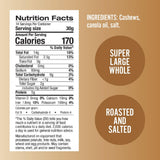 Germack® - Super Large Whole Cashew Nuts - Roasted and Salted (36oz Jar)