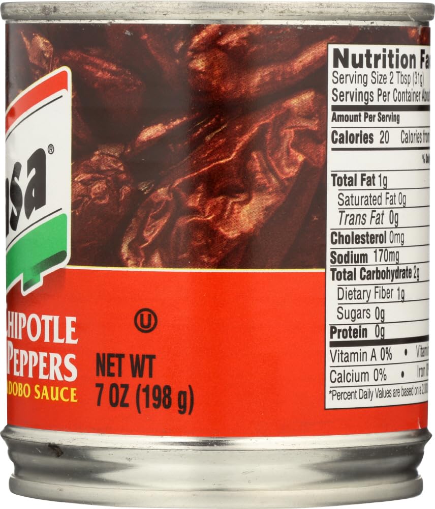 Embasa Chipotle Peppers in Adobo Sauce, 7 oz, Pack of 4