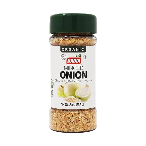 Badia Organic Minced Onion, 2 oz - Dehydrated Onion Flakes for Cooking & Seasoning - Rich, Savory Flavor