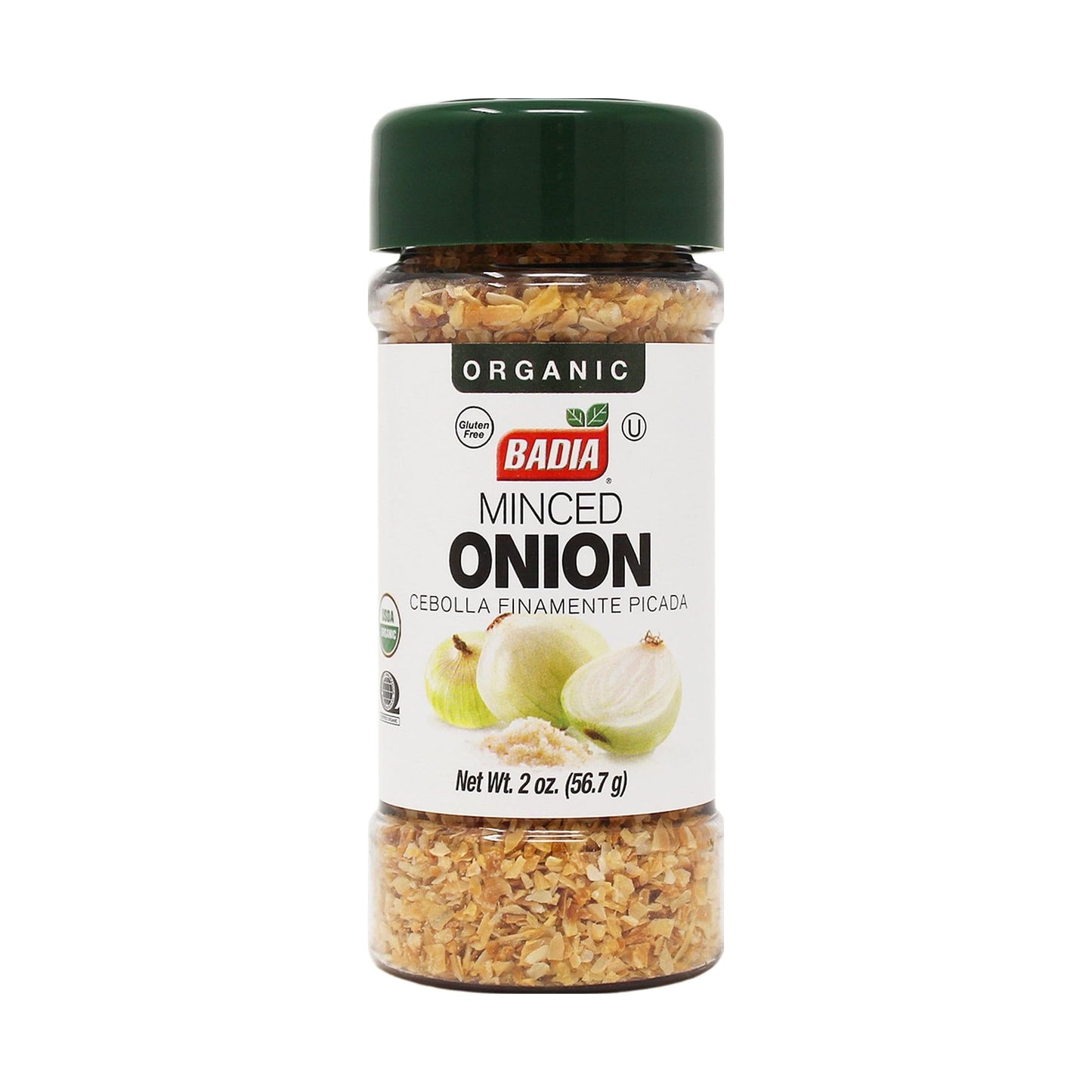 Badia Organic Minced Onion, 2 oz - Dehydrated Onion Flakes for Cooking & Seasoning - Rich, Savory Flavor