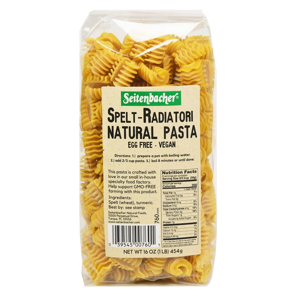 Seitenbacher Artisan Pasta Radiatori, Tumeric, 16 Oz